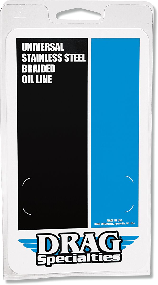 Drag Specialties Universal Stainless Steel Braided Oil Line Chrome Silver #613