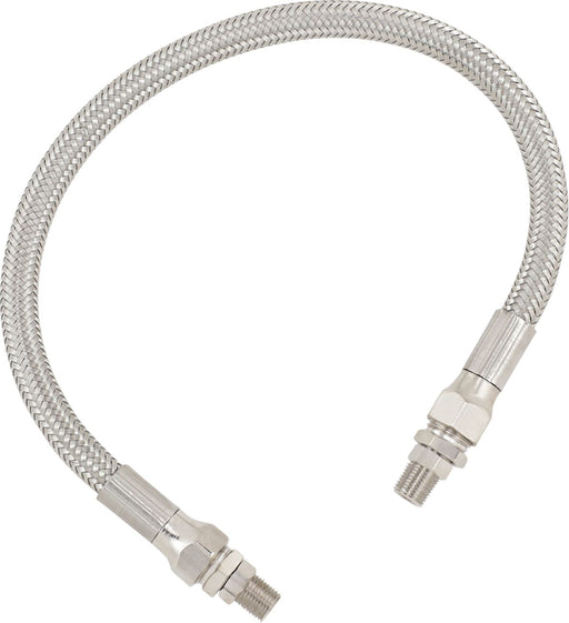 Drag Specialties Universal Stainless Steel Braided Oil Line Chrome Silver