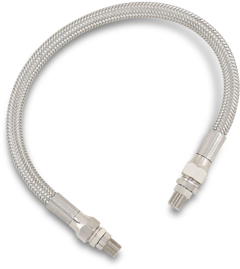 Drag Specialties Universal Stainless Steel Braided Oil Line Chrome Silver Each
