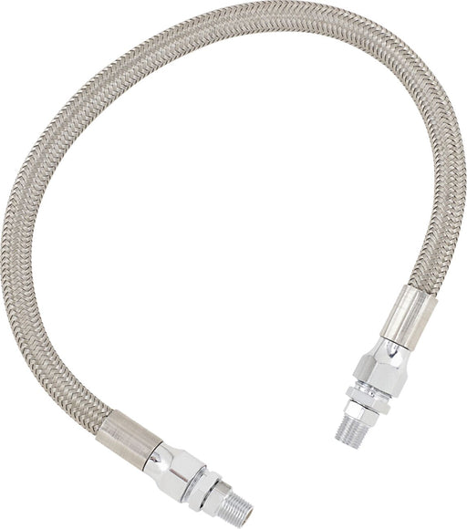 Drag Specialties Universal Stainless Steel Braided Oil Line Chrome Silver