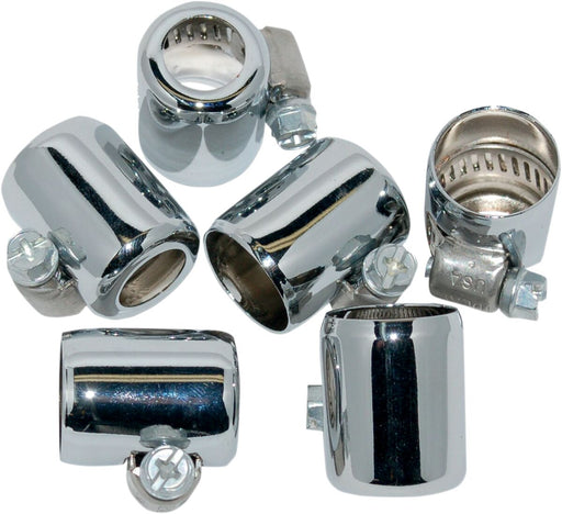 NAMZ Coloured Hose Clamps for Oil Lines Chrome Silver Brass 6 Pack