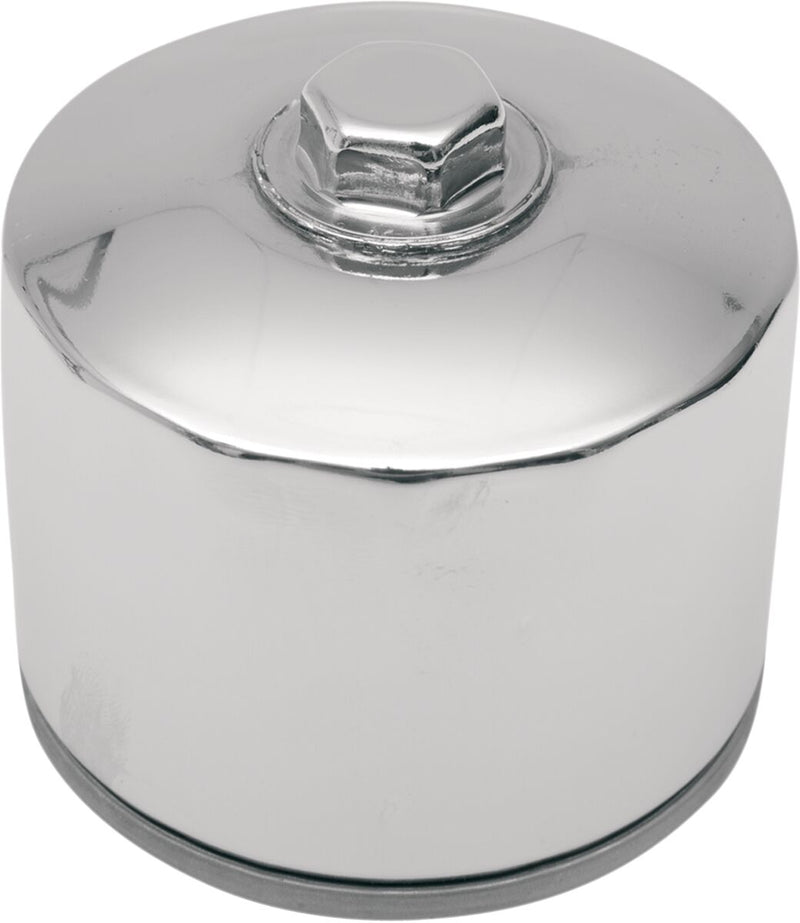 Drag Specialties Magnetic Ring Oil Filter Chrome Silver Spin-On