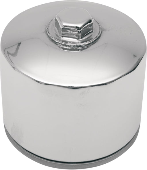 Drag Specialties Magnetic Ring Oil Filter Chrome Silver Spin-On