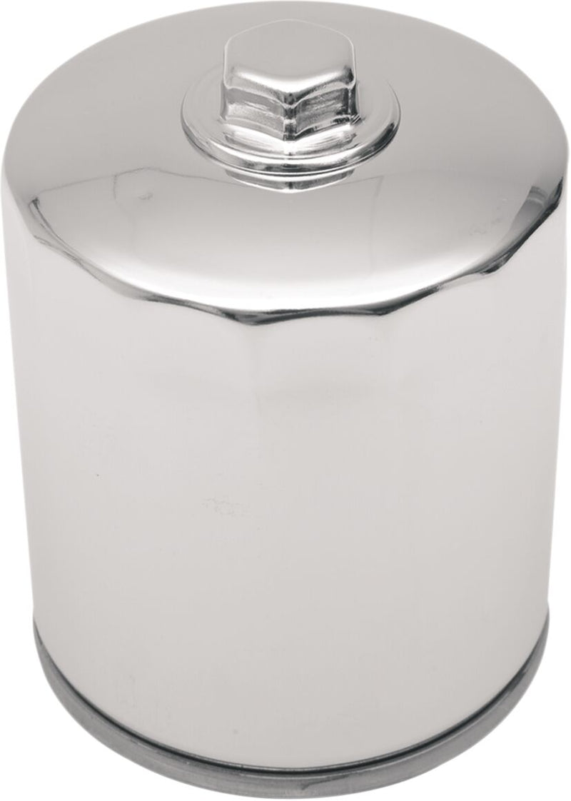 Drag Specialties Magnetic Ring Oil Filter Chrome Silver Spin-On