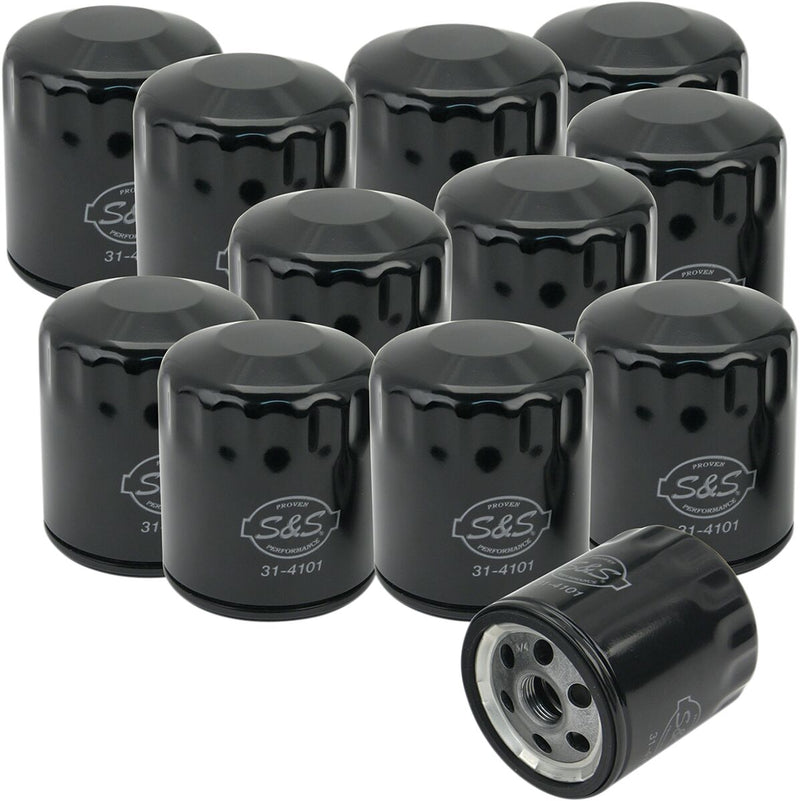 S&S Cycle Oil Filter Black Canister Steel 12 Pack #310-0239