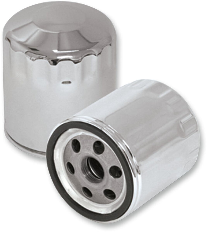 S&S Cycle Oil Filter Chrome Silver Canister Steel