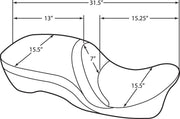 Drag Specialties Backrest Compatible 2-Up Leather Touring Seat #0801-0833