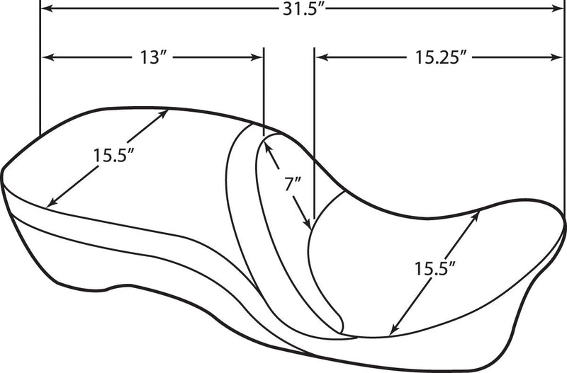 Drag Specialties Backrest Compatible 2-Up Leather Touring Seat #0801-0833