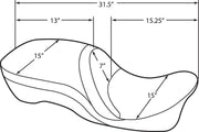 Drag Specialties Backrest Compatible 2-Up Leather Touring Seat #0801-0835