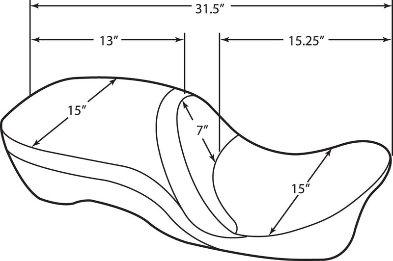 Drag Specialties Backrest Compatible 2-Up Leather Touring Seat #0801-0835