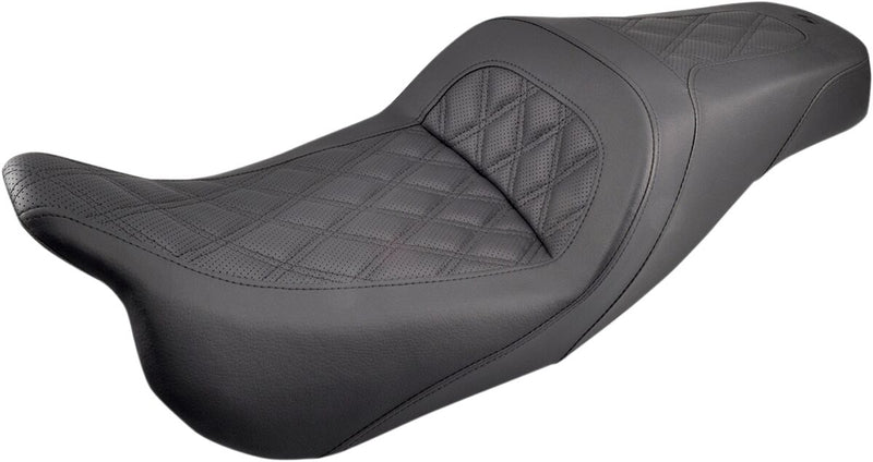 Saddlemen Slim-LS Seat for 2008-2025 Harley-Davidson Touring and 2009-2013 Harley-Davidson Trikes Black Fitment Harley-Davidson