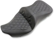 Saddlemen Road Sofa Lattice Stitch Extended Reach Seat w/o Backrest for 2008-2025 Harley-Davidson Touring and 2009-2013 Harley-Davidson Trikes Black
