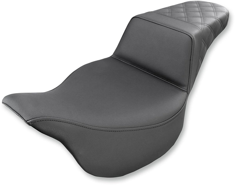 Saddlemen Black Lattice-Stitch Step-Up Seat for 2008-2025 Harley-Davidson Touring Models #808-07B-173