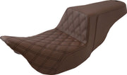 Saddlemen Front Lattice-Stitch Step-Up Seat for 2008-2025 Harley-Davidson Touring Models Brown #808-07B-172BR
