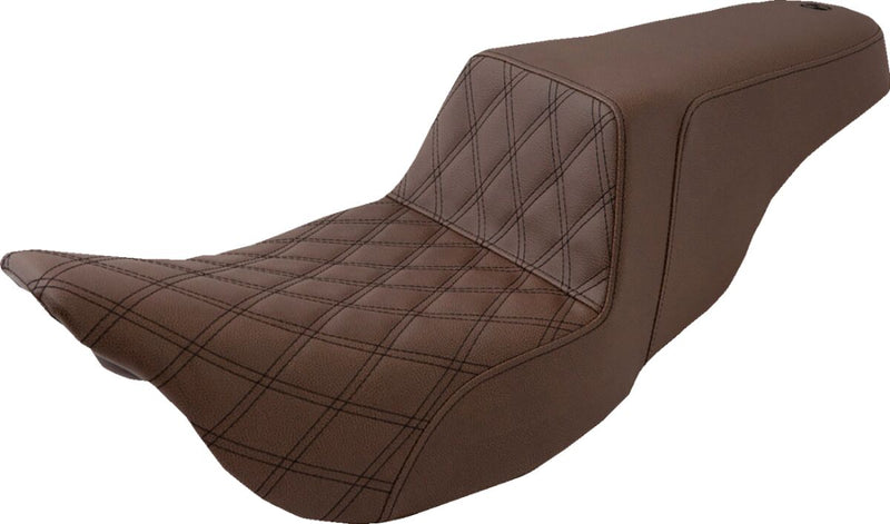 Saddlemen Front Lattice-Stitch Step-Up Seat for 2008-2025 Harley-Davidson Touring Models Brown