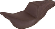 Saddlemen Rear Lattice Stitch Step-Up Seat for 2008-2025 Harley-Davidson Touring Models Brown