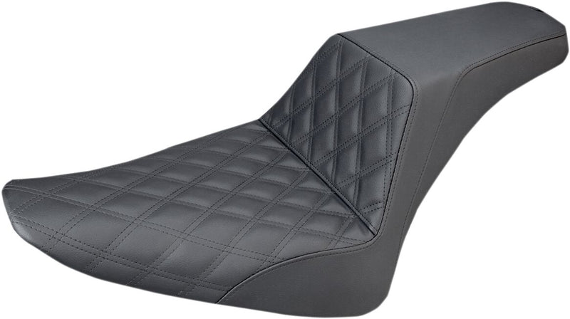 Saddlemen Black Diamond Lattice Stitch Step-Up Seat for 2012-2017 Harley-Davidson Softail Slim - FLS and 2016-2017 Harley-Davidson Softail Slim S - FLSS Motorcycles