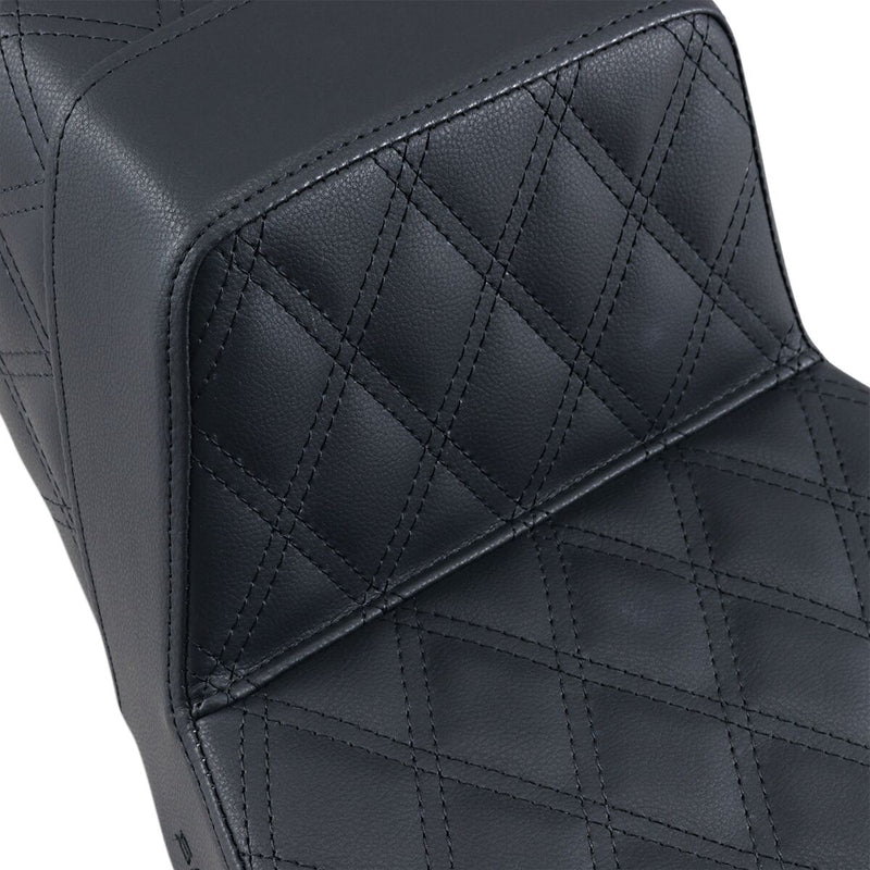 Saddlemen Black Lattice Stitch Step-Up Seat for 1997-2007 Harley-Davidson Road King and 2006-2007 Harley-Davidson Street Glide Motorcycles #897-06-175