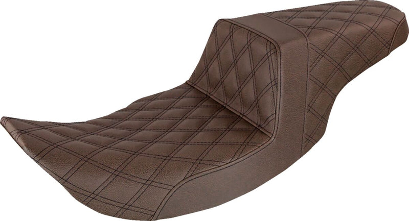 Saddlemen Brown Lattice Stitch Step-Up Seat for 1997-2007 Harley-Davidson Road King and 2006-2007 Harley-Davidson Street Glide Motorcycles #897-06-175BR