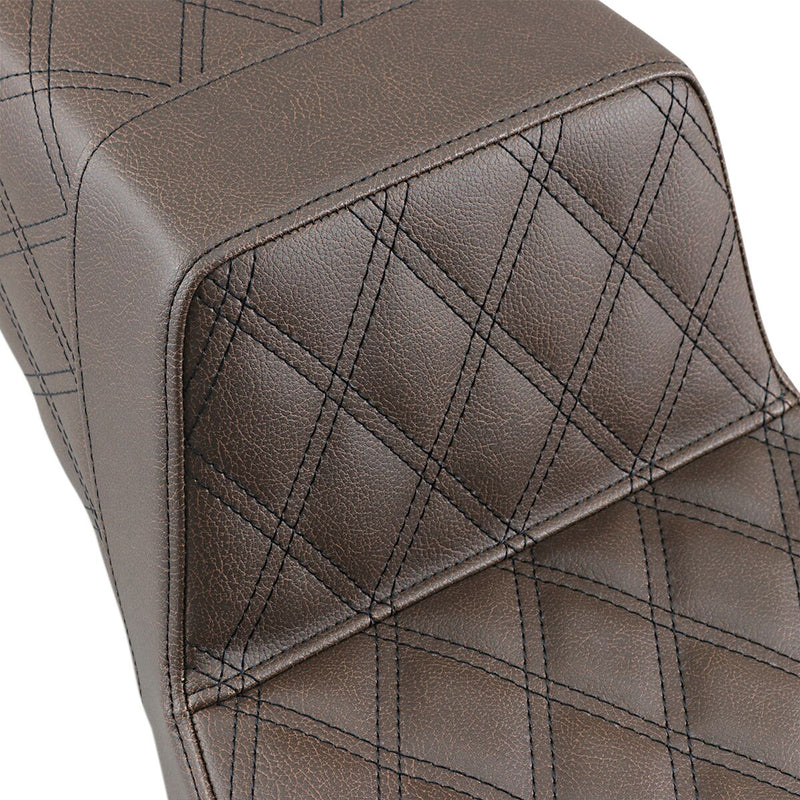 Saddlemen Brown Lattice Stitch Step-Up Seat for 1997-2007 Harley-Davidson Road King and 2006-2007 Harley-Davidson Street Glide Motorcycles #897-06-175BR