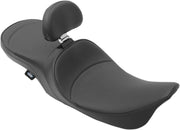 Drag Specialties Low Profile Mild Stitch Touring Seat w/Driver Backrest Provision for 1997-2007 Harley-Davidson Touring Motorcycles