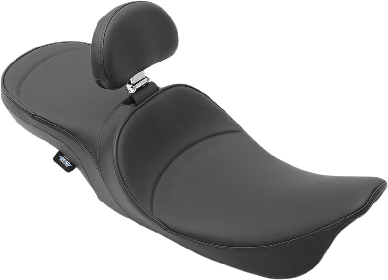 Drag Specialties Low Profile Mild Stitch Touring Seat w/Driver Backrest Provision for 1997-2007 Harley-Davidson Touring Motorcycles