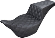 Saddlemen Black Lattice Stitch Step-Up Seat for 2008-2025 Harley-Davidson Touring Models
