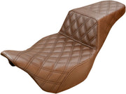 Saddlemen Brown Lattice Stitch Step-Up Seat for 2008-2025 Harley-Davidson Touring Models #808-07B-175BR