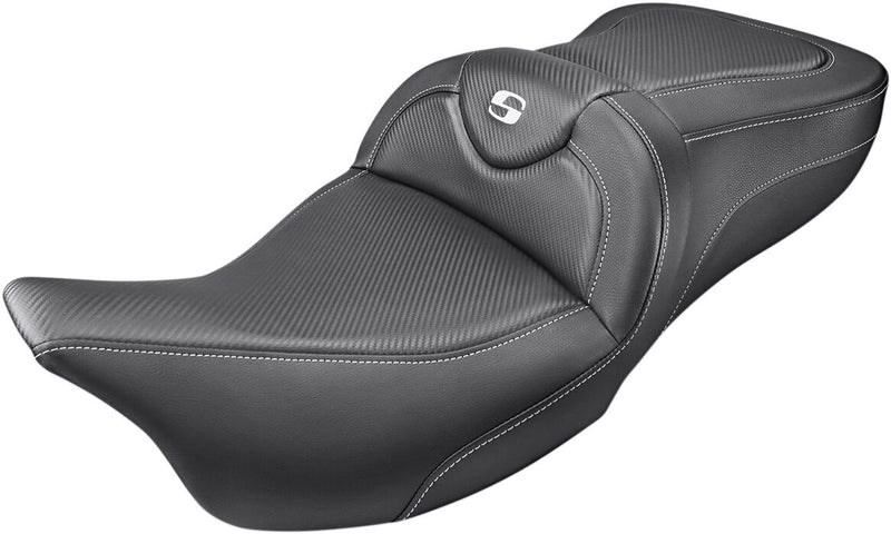 Saddlemen Black Road Sofa CF Seat for 2008-2025 Harley-Davidson Touring Models