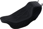 Mustang Seats Black Diamond-Stitch Revere Journey Solo Seat for 2008-2025 Harley-Davidson Touring Models #75130