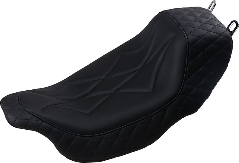 Mustang Seats Black Diamond-Stitch Revere Journey Solo Seat for 2008-2025 Harley-Davidson Touring Models #75130