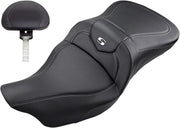Saddlemen Road Sofa Seat w/Backrest for 2008-2025 Harley-Davidson Touring Models Black #808-07B-185BR