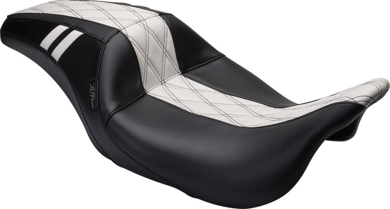Le Pera Outcast GT Seat Black White Full-Length Vinyl #LK-987GT1