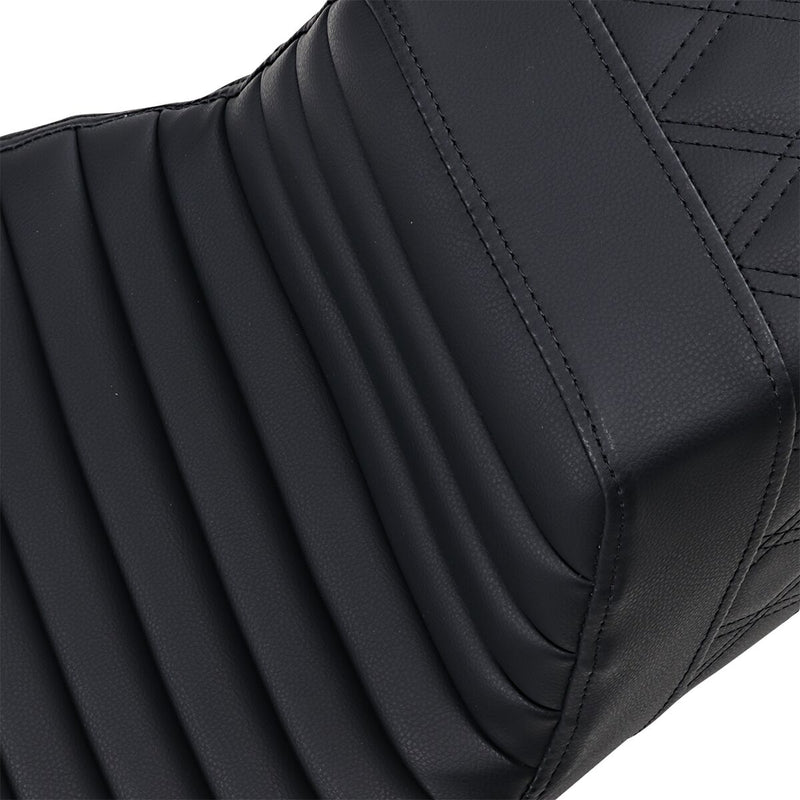 Saddlemen Black Lattice Stitch Step Up Seat for 2008-2024 Harley-Davidson Touring Models #808-07B-176