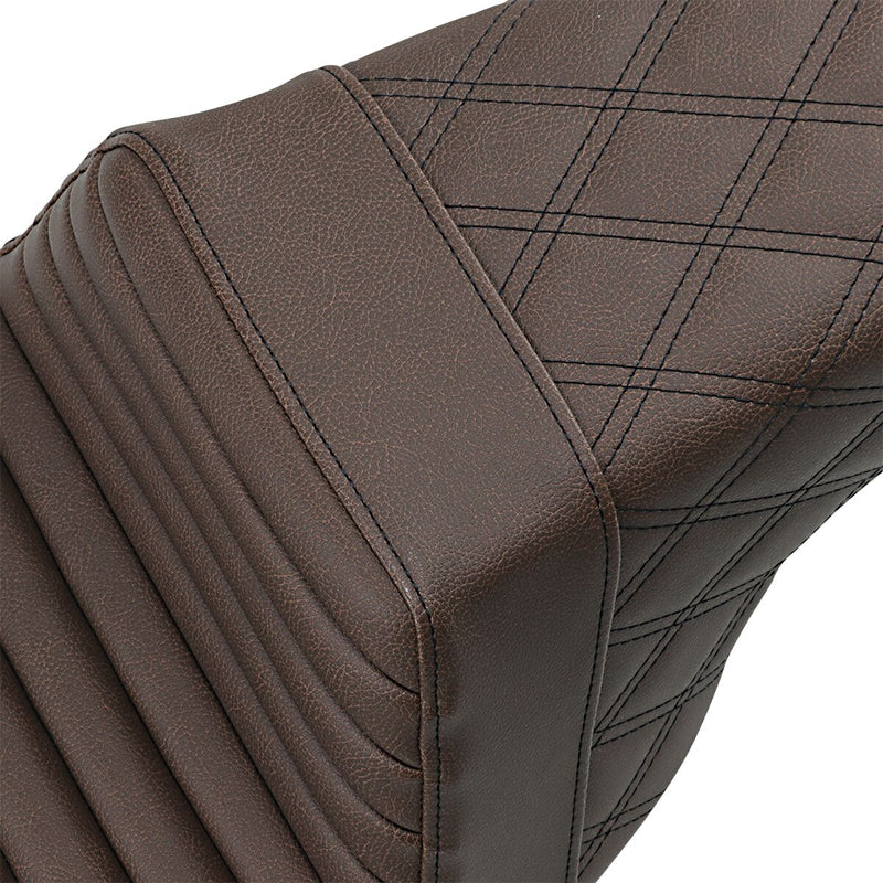 Saddlemen Tuck N Roll Lattice Stitch Step Up Seat for 1997-2007 Harley-Davidson Road King and 2006-2007 Harley-Davidson Street Glide Motorcycles Brown #897-06-176BR