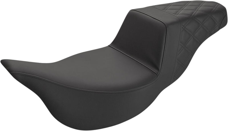 Saddlemen Black Rear Lattice Stitched Step Up Seat for 2008-2025 Harley-Davidson Touring Models