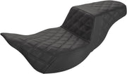 Saddlemen Extended Reach Black Lattice Stitched Step Up Seat for 2008-2025 Harley-Davidson Touring Models Black Fitment Harley-Davidson