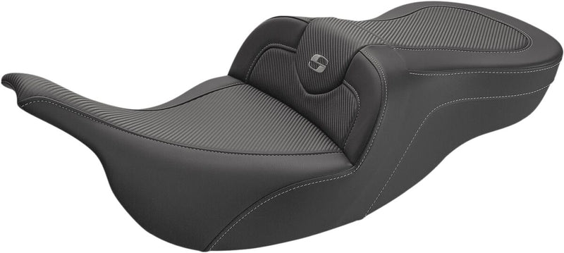 Saddlemen Black CF Road Sofa Seat for 1997-2007 Harley-Davidson Electra Glide and 1998-2003,2007 Harley-Davidson Road Glide #897-07-185