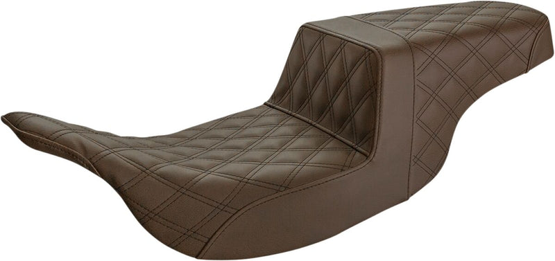 Saddlemen Brown Lattice Stitched Step Up Seat for 1997-2007 Harley-Davidson Electra Glide and 1998-2007 Harley-Davidson Road Glide #897-07-175BR