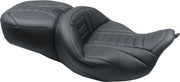 Mustang One-Piece Deluxe Touring Seat with Removable Backrest Option Black Blue #79006SB