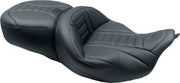 Mustang One-Piece Deluxe Touring Seat with Removable Backrest Option Black Blue #79006SB