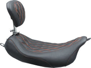 Mustang Wide Tripper™ Solo Seat With Removable Driver Backrest Black Red #79727AB