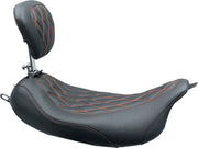 Mustang Wide Tripper™ Solo Seat With Removable Driver Backrest Black Red #79727AB