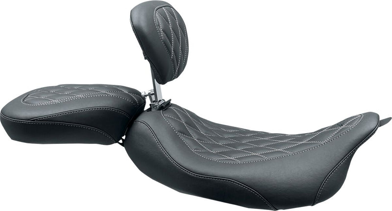 Mustang Wide Tripper™ Solo Seat With Removable Driver Backrest Black Grey Each