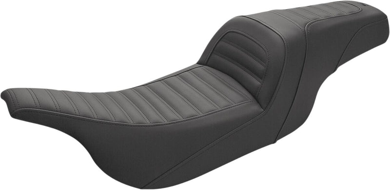 Saddlemen Slim Roll & Pleat Seat - Each, Saddlehyde™ - Black for Harley-Davidson Touring 1997-2007
