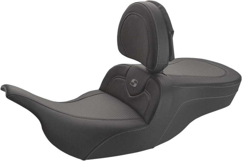 Saddlemen Roadsofa™ Carbon Fiber Seat - Each, Saddlehyde™, 2-Up Seat - Black for Harley-Davidson Touring 1997-2007