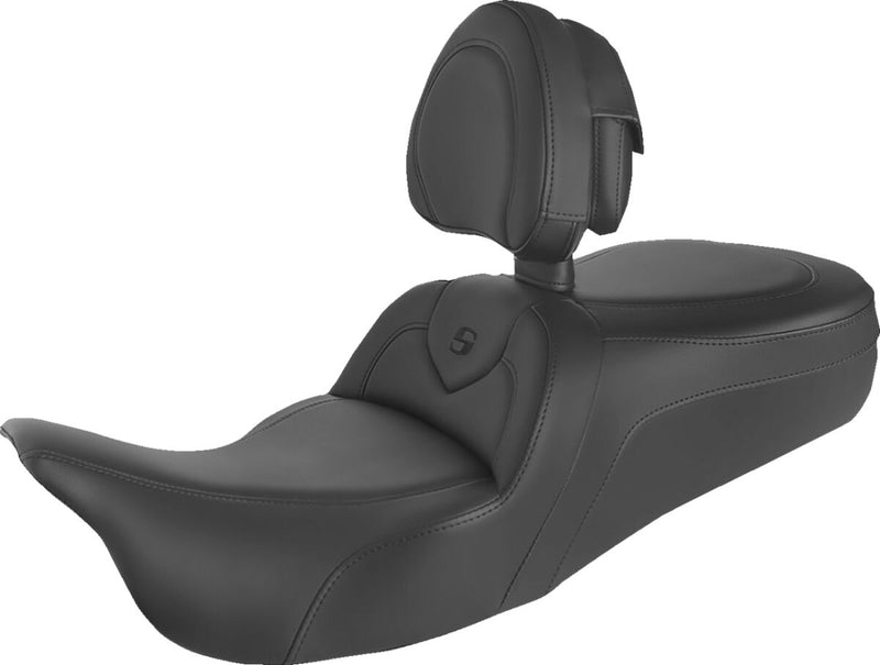 Saddlemen Roadsofa™ Standard Reach Seat - Saddlehyde™, 2-Up Seat - Black for Harley-Davidson Touring 2008-2024