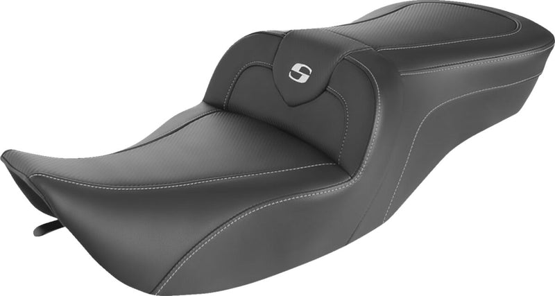 Saddlemen Roadsofa™ Carbon Fiber Seat - One-Piece, Each, Carbon Fiber /  Saddlehyde™ - Black for Harley-Davidson Touring 1997-2007