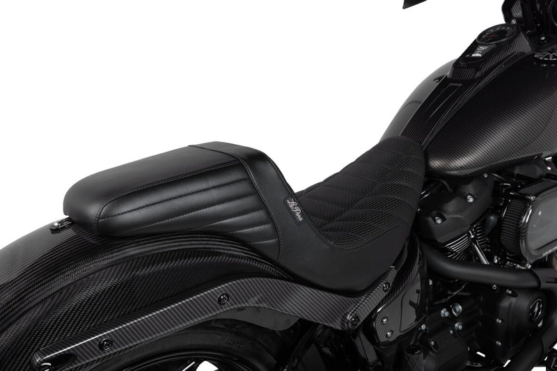 Le Pera Kickflip Seat Black 2-Up Seat BikerTec Foam #LYR-590TRKPT
