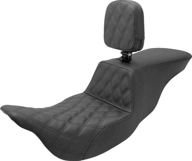 Saddlemen Tour Step-up Seat - 2-Up Seat, Saddlehyde™, Each - Black for Harley-Davidson Touring & Trike 2008-2024